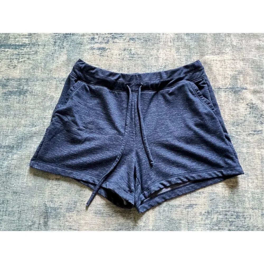 32 Degrees Cool Heathered Blue Fleece Short Women's Large